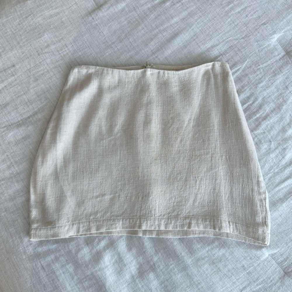 Naked Wardrobe Cream Mini Skirt
